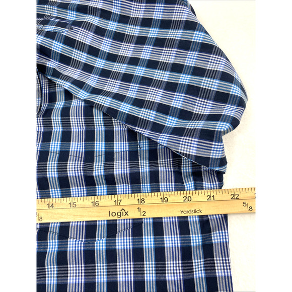 Saddlebreed Mens Shirt Size Medium Blue Plaid Button Up Long Sleeve - Picture 7 of 10